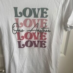 New Bella+Canvas Love One Another Graphic T-Shirt Short Sleeve‎ Crew Neck Top S